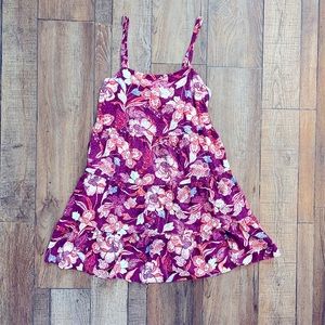 Spaghetti Strap Maroon & Orange Summer Dress